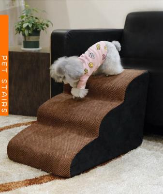 China Heater 3 Steps Lightweight Anti-Slip High Density Sponge Dog Joint Pain Sliding Steps Ramp Stairs For Sofa Bed Ladder for sale