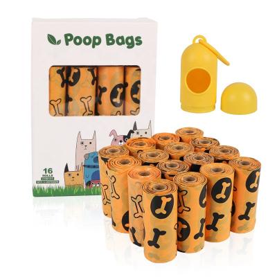 China Stocked Eco Poop Bags Doggie Bone Style Custom Dog Poop Bags With Silicone Dispenser for sale