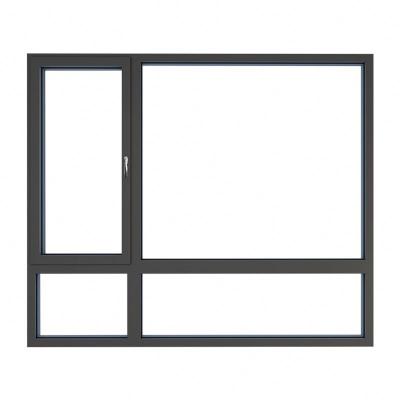 China Contemporary Bulletproof Heat Insulation Window Double Glazed Aluminum Casement Window for sale