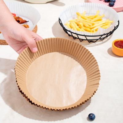 China 50pcs/pack Food Grade Air Fryer Viable Paper Disposable Kitchen Oil Nonstick Mat Round Bake Silicone Paper Nonstick Cooking Oil Resist for sale