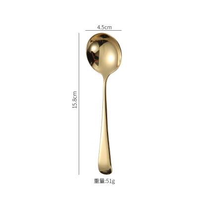 China New Viable High Quality 304 Stainless Steel Small Round Dessert Multifunctional Soup Spoon for sale