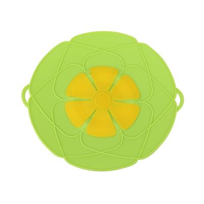 China Household Viable Kitchen Pot Cover Diameter 28Cm Silicone Stock Pot Spill Proof Shutter for sale