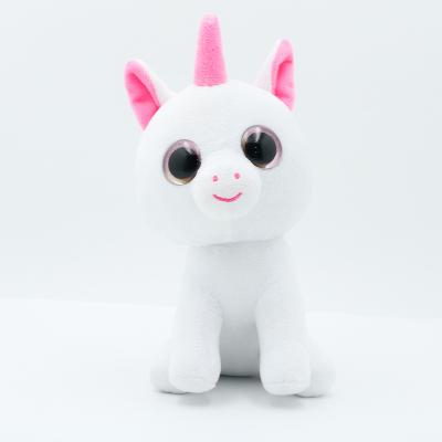 China Home Decoration Customized Stuffed Animal 15cm Stuffed Unicorn Plush Toy Eyes Big Unicorn Toy for sale