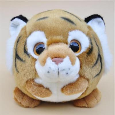 China Brown Round Plush Toy Tiger Animal Soft Plush Tiger Toy for sale