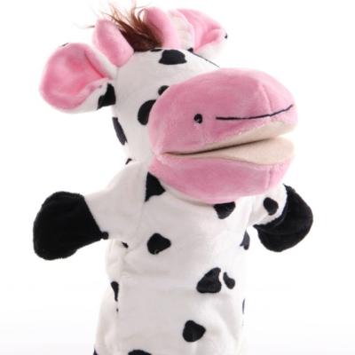 China Funny Stuffed Cow Hand Puppet Plush Toy for sale