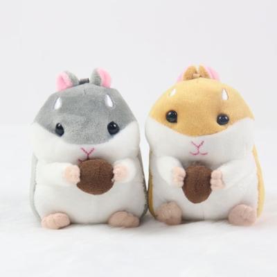 China Promotional Gift Plush Toy Brown And Gray 10cm Toy Hamster Plush Stuffed Cute for sale