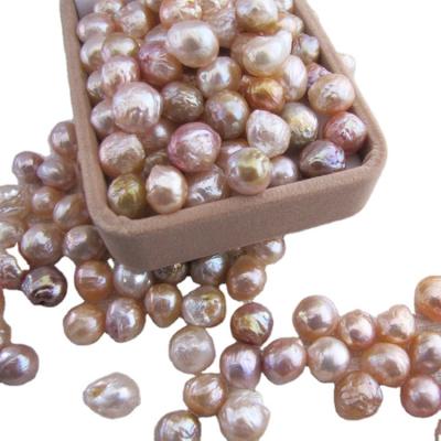 China Jewelry making wholesale 10-12MM edison natural freshwater pearl baroque loose pearl particle shaped big hole necklace diy pendant bracelet for sale