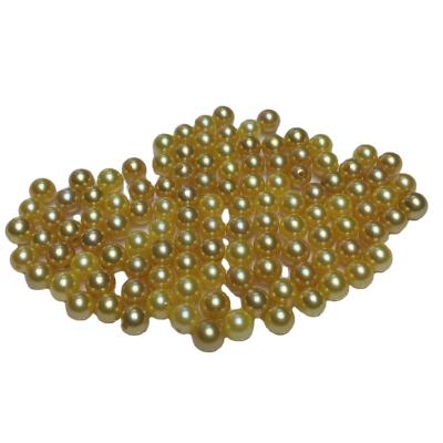 China Jewelry Making Factory Direct Sales Saltwater Real Loose Akoya Pearl 5.5-6mm Japanese Seawater Gold Pearl Southsea Gold Round Pearl Beads for sale