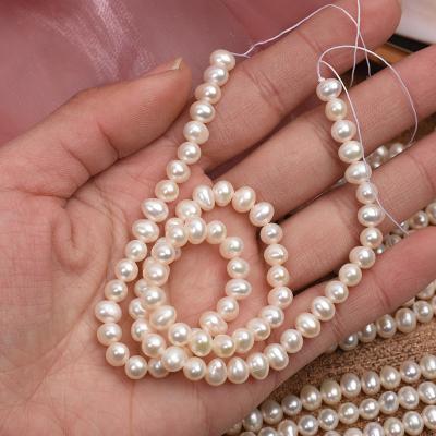 China Jewelry Making Wholesale 5mm White Pearl Necklace Natural Freshwater Baroque Pearls Irregular Pearl Beads For Jewelry Making Accessories for sale