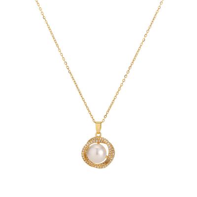 China CLASSIC High Standard 14k Gold Plated Brass Necklace Fashion Premium Bird's Nest Clam Bead Set for sale