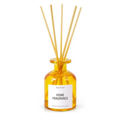 China Hot Selling Glass Perfume Reed Diffuser Set, 2022 Viable Scent Reed Diffuser With Rattan Sticks for Gift and Decoration for sale