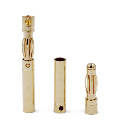 China RC Battery ESC Lipo Battery ESC Lipo Motor Connector Banana Plug Gold Bullet Brushless Connector 4mm Plated for sale