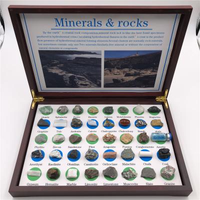 China Geological science education mineral specimen, apply to geography teaching or mineral collection with 40 kinds of rock for sale