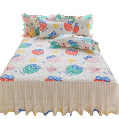 China Modern Cheapest Custom Size Super Bed Skirt Sheet Set Ready To Ship Stock Polyester Printed Bed Skirt Fit For Home for sale