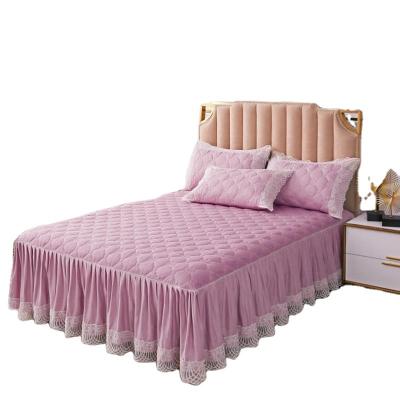 China Modern Bed Skirt Frame Wrap Around Cover Dust Ruffled Solid Bed Skirts Easy On/Easy Off Elastic Bed Skirt Free Sample Polyester for sale