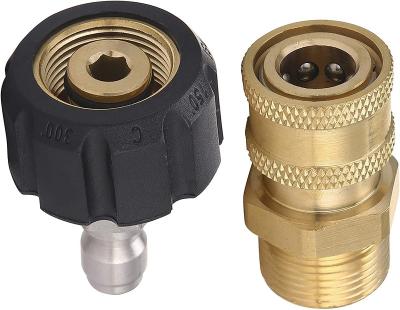 China Factory M22 14mm Pressure Joint Quick Connect Pressure Joint Adapters Kit Car Wash High Pressure Pipe Joint for sale