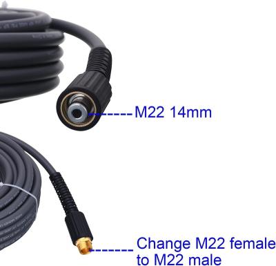 China Universal Universal 4000 PSI Pressure Joint Hose Car Joint 100ft Black Hose With M22 14mm Fit Set for sale