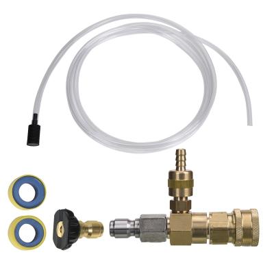 China Chemical Injector Kit Pressure Washer Soap Foam Kit 3/8 Inch Quick Connect Siphon Hose Adjustable Chemical Injector Kit for sale