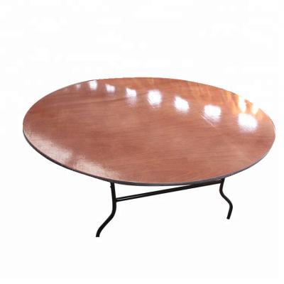 China Hot Sale Banquet Hotel Furniture Plywood 10 Person Folding Round Dining Table for sale