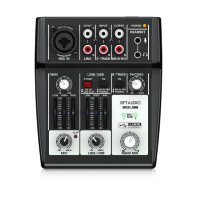 China 3-Input 2-Bus Premium Mixer with Mic Preamps and EQs and USB/Audio British Interface 302USB Compressors for sale