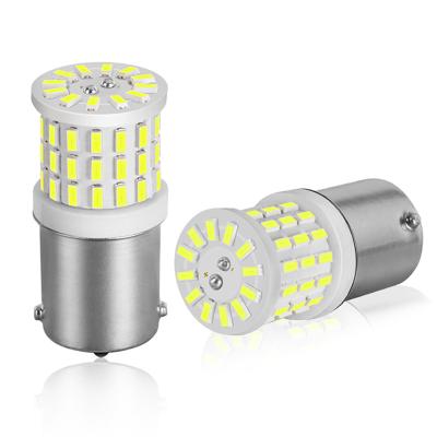 China Aviation Aluminum 3014 Chips White Yellow Red Signal Led BA15S BAY15D Light Waterproof Car Led for sale