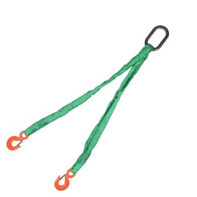 China Multi-leg lifting sling polyester webbing lifting sling with hooks for sale