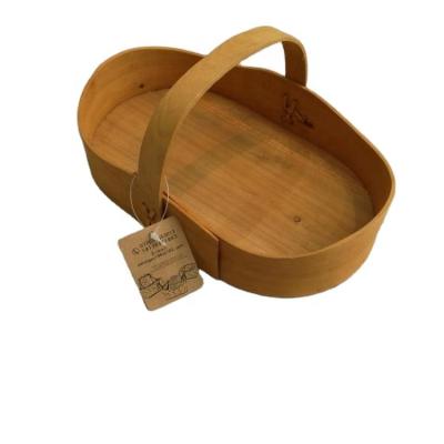 China Sustainable Home Decorative Woven Wooden Storage Basket Gift Basket for sale