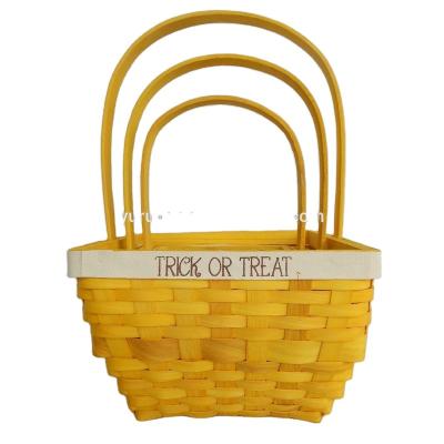 China Decorative Weaving Wood Chip Storage Viable Christmas Baskets for sale