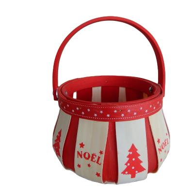 China Wholesale Handmade Wooden Small Barrel Wood Buckets Viable For Christmas Decor for sale