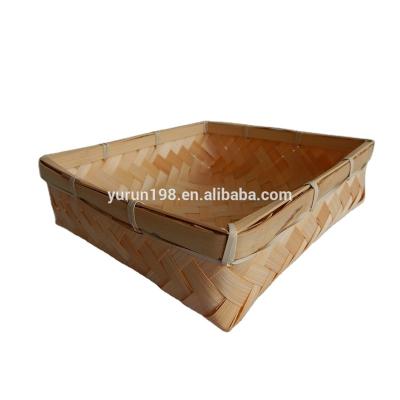 China China Small Woven Bamboo Basket Tray for sale