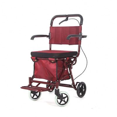 China Home Supermarket Trolley With Seat Front Wheel Walker Shopping Cart For The Elderly for sale