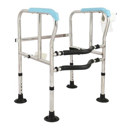 China Disabled Height Anti Slip Toilet Safety Railing Folding Toilet Safety Railing Bathroom Adjustable Safety Frame for sale