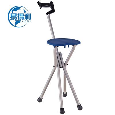 China Magnesium Alloy Folding Walking Stick Seat Foldable Elderly Walking Stick Stool for sale