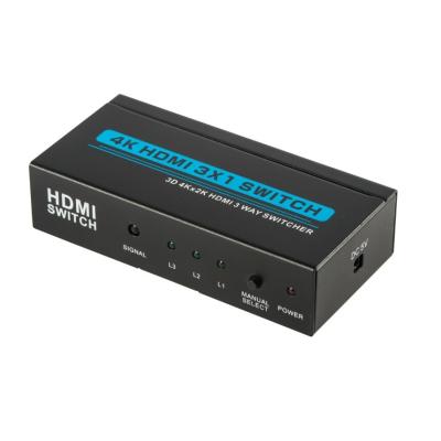 China HDCP 4Kx2K 3840*2160 3x1 HDMI Switch Box for sale