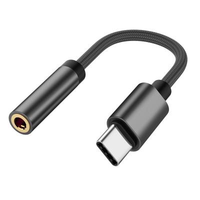 China Alley Shell 12cm Type C  USB To Headphone Adapter 3.5mm Audio Cable for sale