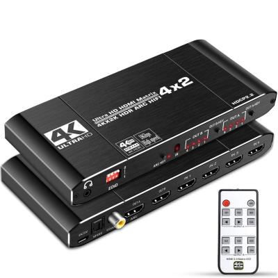 China 18Gbps 4x2 HDMI 2.0 Matrix Switch Splitter 4K 60Hz 4:4:4 Switcher for sale