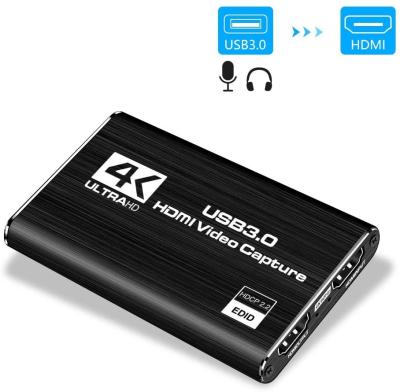 중국 1080P 60FPS 텔레비전 박스를 위한 USB 3.0 HD 비디오 오디오 게임 캡쳐 카드에 대한 4K HDMI 판매용