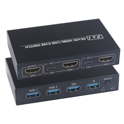 Κίνα Διακόπτης δύο cOem HDMI KVM που εισάγονται και μια εισαγωγή το 4K@30HZ εκτυπωτών USB ποντικιών πληκτρολογίων παραγωγής προς πώληση