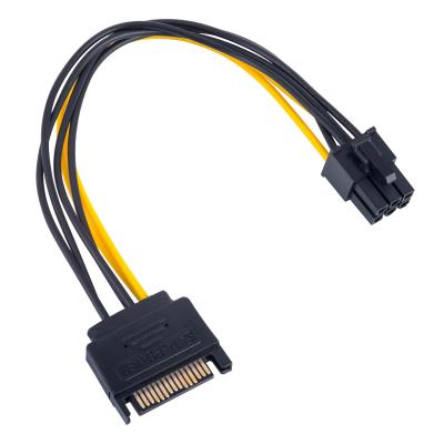 China 0.15m Sata 15 Pin To 6 Pin Power Cable PCI-E Sata Converter Computer Accessories for sale