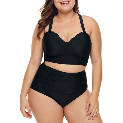 China -new Anti-UV arrive black wholesale fashion plus size notched retail high waist bikini swimwear for sale