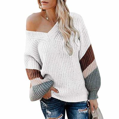 China The Other V-Neck Chunky Loose Ladies Pullover Warm Knit Winter Women Sweaters for sale