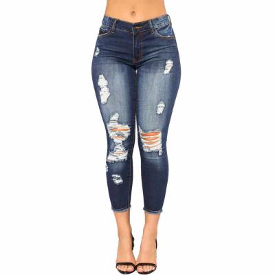 China Other Mzl's Love Stretch Ripped High Waist Distressed Skinny Denim Pants Ripped Jeans Pants Slim Jeggings Ladies Autumn Wear for sale