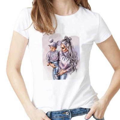 China Breathable Love Print Love Mzl T-shirt Cotton White T-shirt Tops Streetwear Clothes for sale