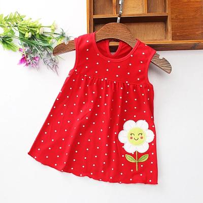 China Breathable Cotton Newborn Baby Summer Skirts Toddler Girl Baby Clothes Sleeveless Solid Dresses for sale