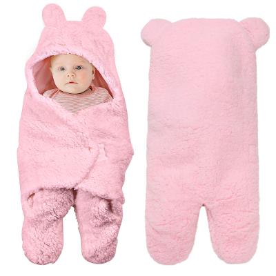 China Portable Plush Thick Warm Baby Wrap Modeling Newborn Baby Sleep Wrap Blanket zu verkaufen