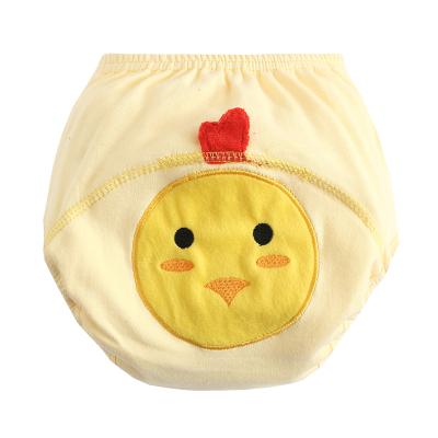 China Wholesale Unisex Lovely Cartoon Animal Embroidered Popular Reusable Diaper Pants Training Pant For Infant Baby Boy for sale