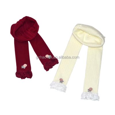 중국 Antibacterial Infant Toddler Babies Cotton Solid Knit Legless Ankle Ruffle Kids Tights 판매용