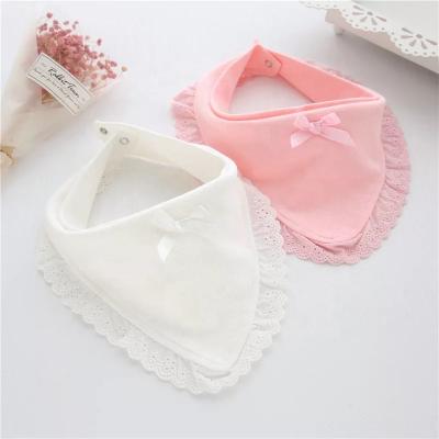 China New Arrival Washable Baby Triangle Bibs with Lace Baby Bandana Bibs for sale