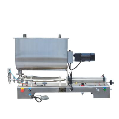 China Large Beverage Hopper Cosmetics Meat Chili Filling Machine With U Type Heating Sauce Mixer for sale