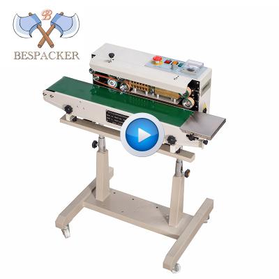 China Bespacker FR-770LD Stand Type Continuous Tape Sealer Sealing CLOTHING Machine for sale